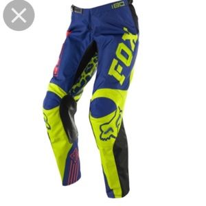 Blue green fox leopard dirt bike pants